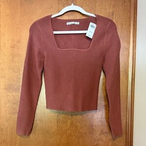 Abercrombie & Fitch Terracotta Ribbed Sweater